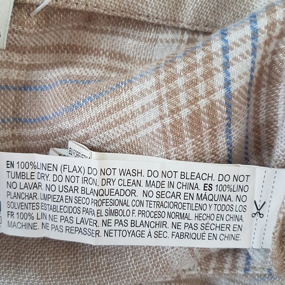 Forever 21 Tan/Blue Stripe Linen Skirt, S - NWT - Picture 5 of 6